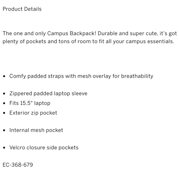 Victoria Secret Pink Campus Backpack - Picture 4 of 4